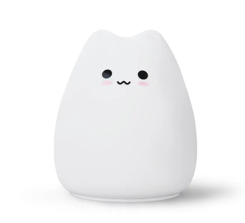 LED Colorful Cat Silicone Night Light