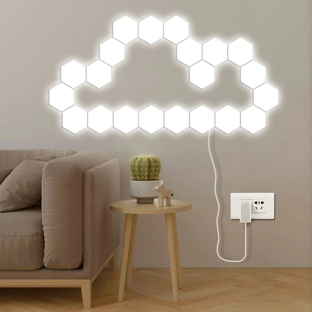 Quantum Hexagon Lamp Touch Activated